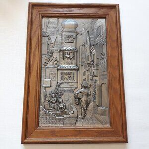 Antique WMF Zinn German Pewter Art panel